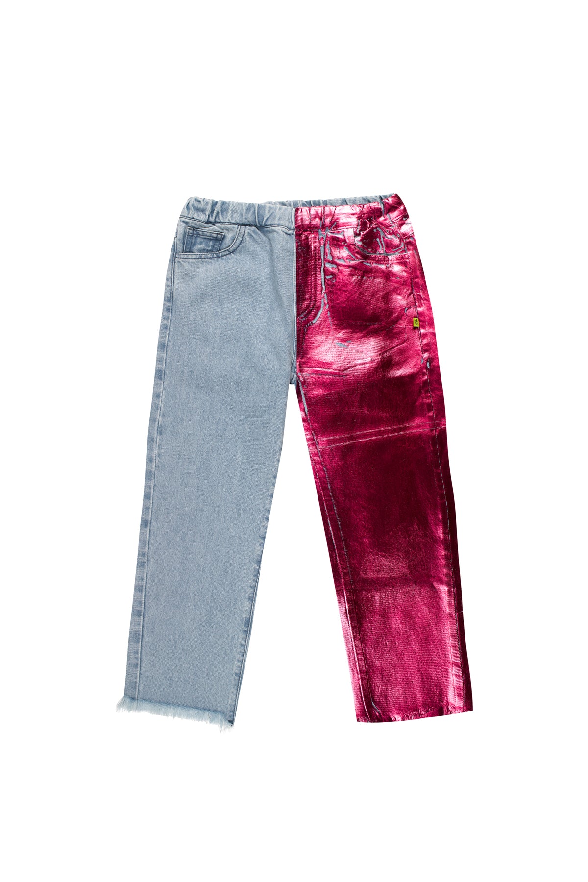 PINK FOIL BAGGY TROUSERS makids
