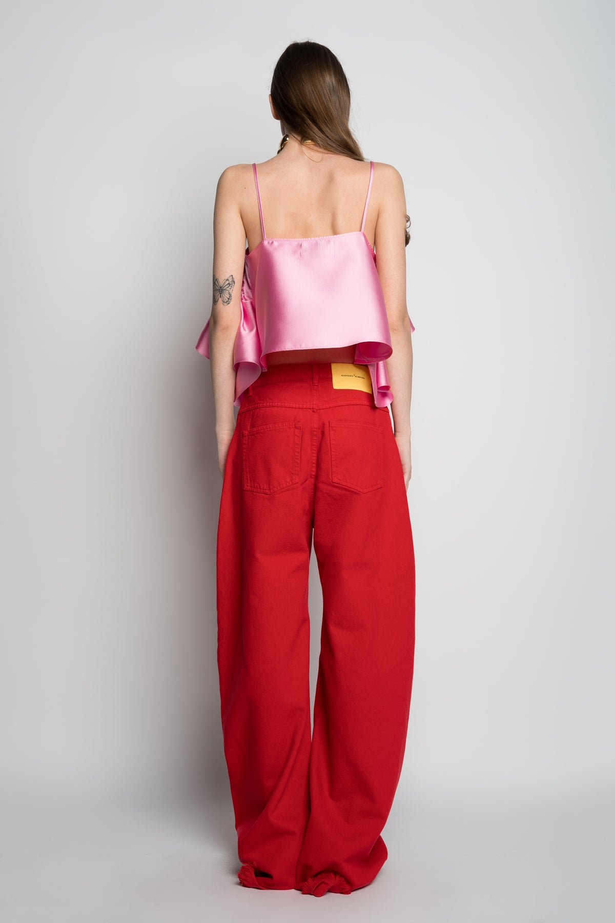 PINK FRONT FRILL TOP marques almeida