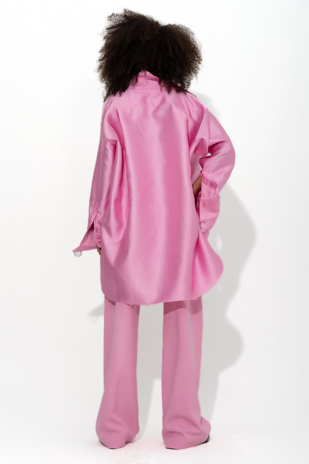 PINK HEAVY SATIN OVERSHIRT marques almeida