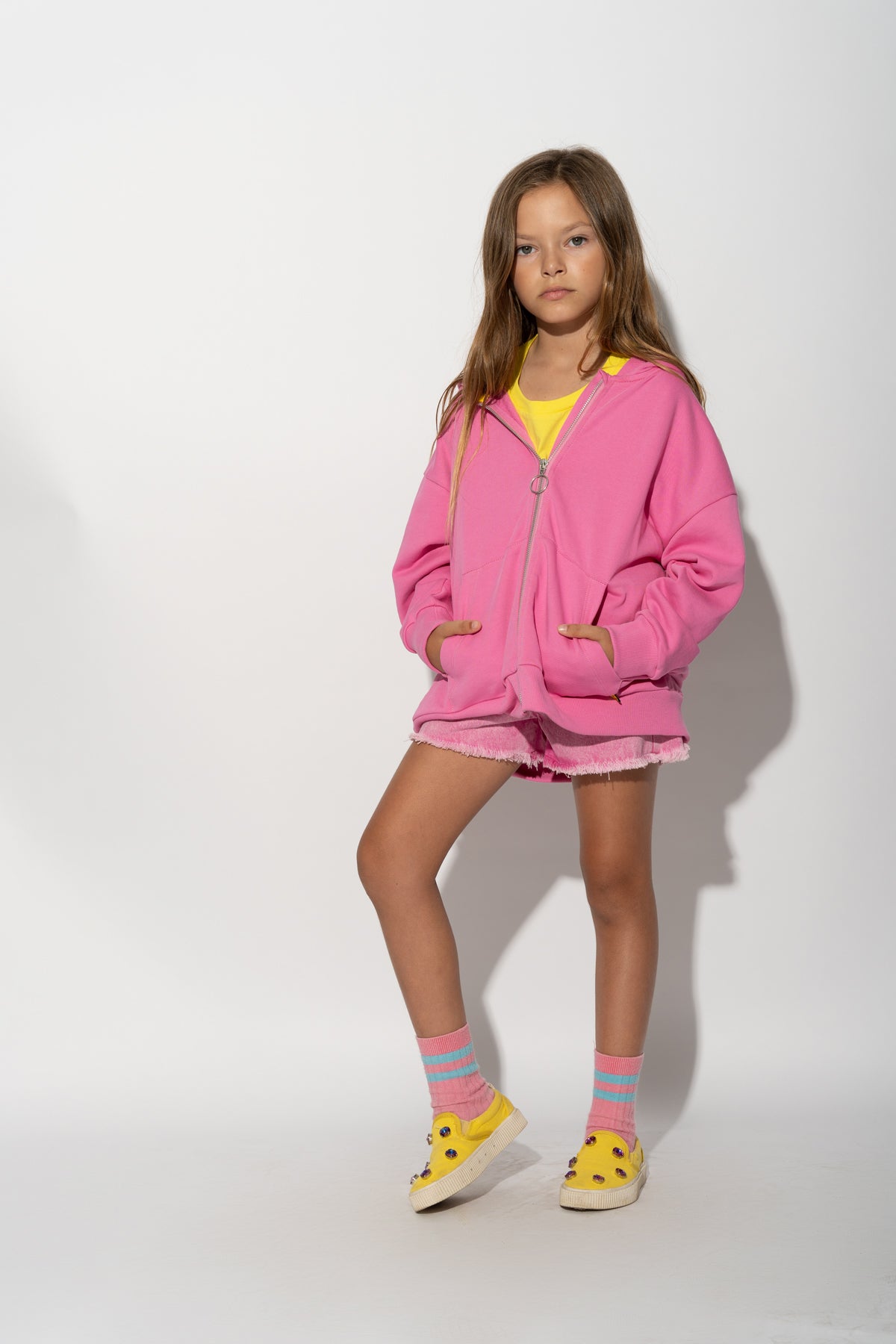 PINK JACKET WITH EMBROIDERED LOGO ma kids