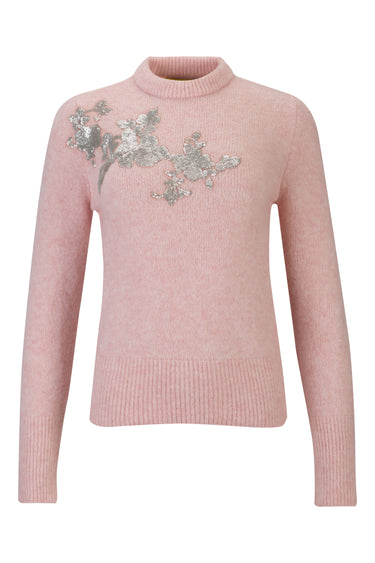 PINK KNIT CREW NECK WITH EMBELLISHMENT marques almeida