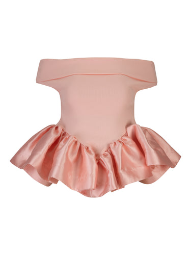 PINK OFF-SHOULDER TOP WITH PEPLUM MARQUES ALMEIDA