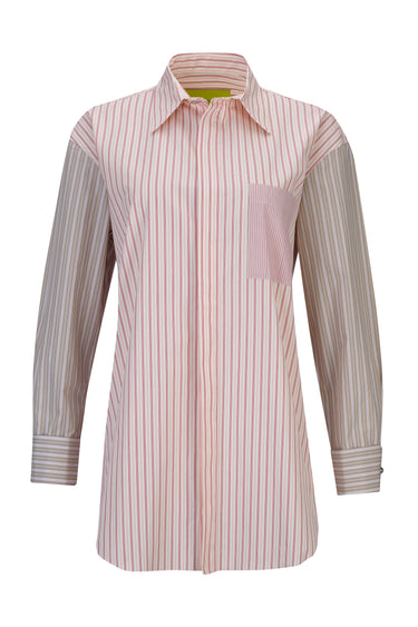 PINK OVERSIZED PATCHWORK BOYFRIEND SHIRT marques almeida