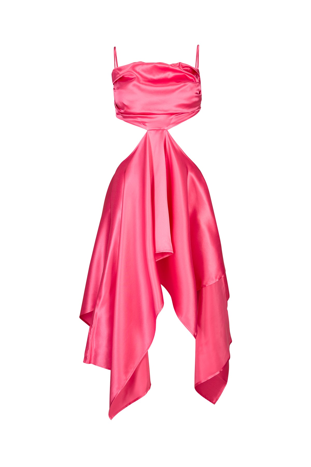 PINK SILK CUT OUT DRESS WITH OPEN BACK marques almeida