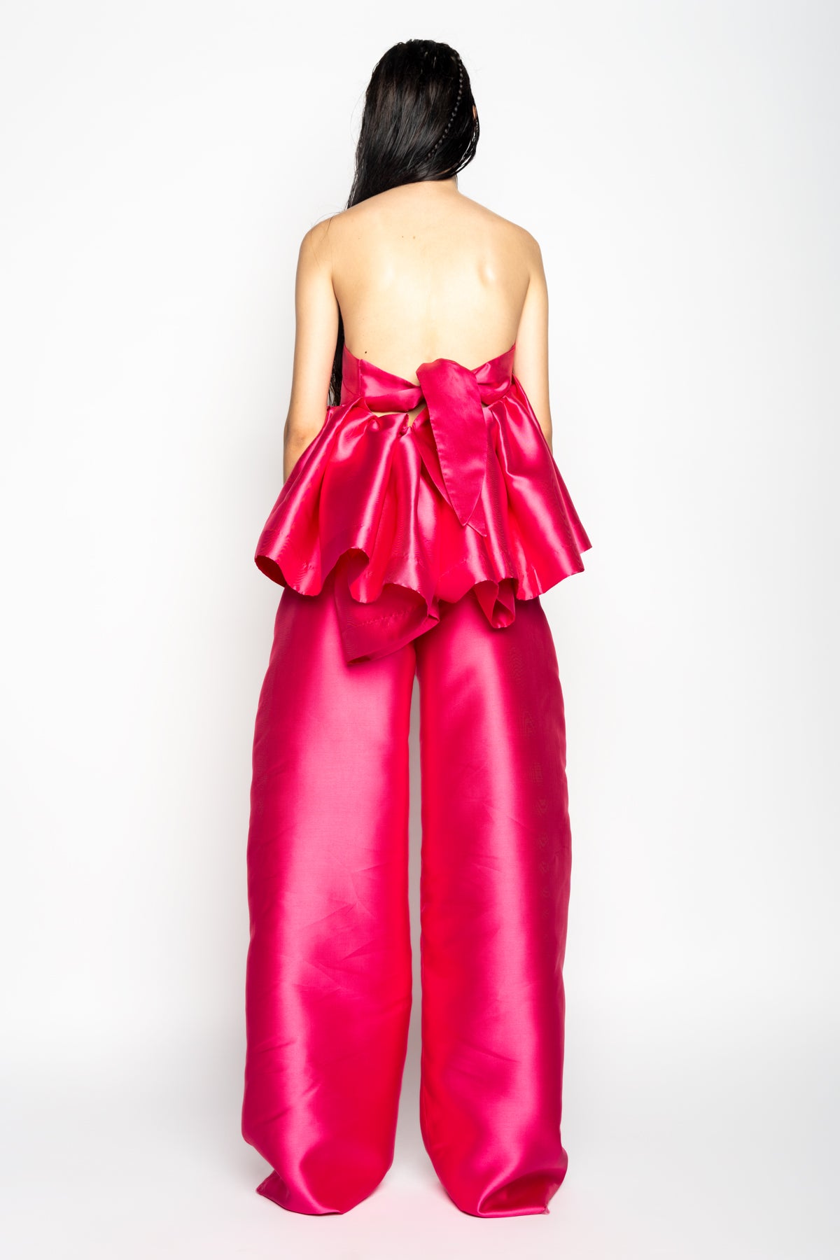 PINK STRAPLESS PEPLUM TOP marques almeida