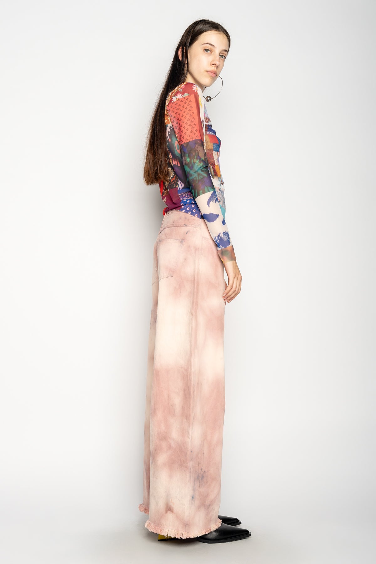 PINK TIE DYE BOYFRIEND TROUSERS marques almeida