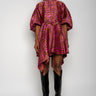 PINK ZEBRA BROCADE BALLOON SLEEVE DRESS marques almeida