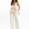 PRINTED CHIFFON STRAPPY TOP WITH FLOUNCE HEM marques almeida