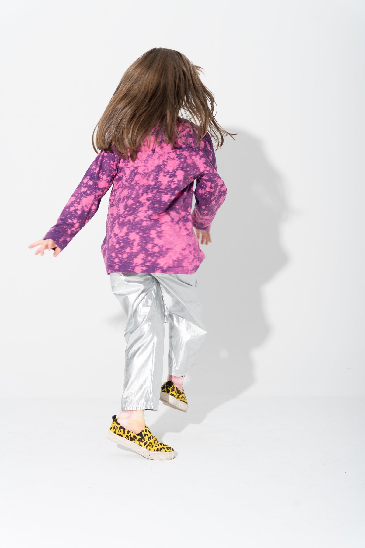 PURPLE AND PINK SPLATERED LONG SLEEVE TOP makids