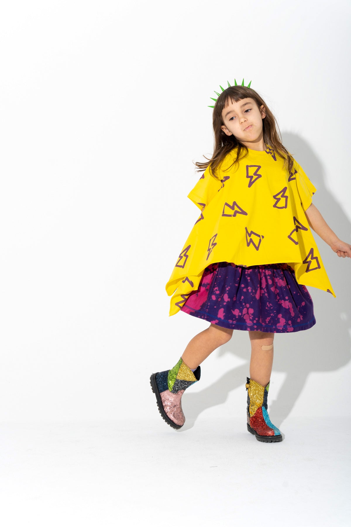 PURPLE AND PINK SPLATTERED FLEECE SKIRT MAKIDS