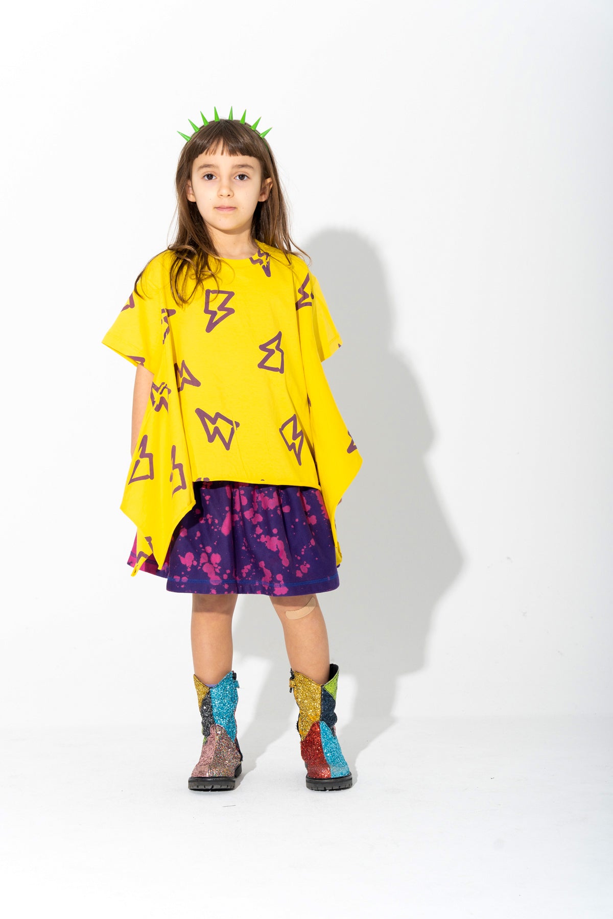 PURPLE AND PINK SPLATTERED FLEECE SKIRT MAKIDS