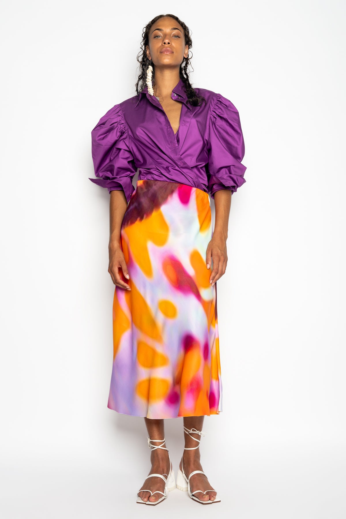 PURPLE BALLOON SLEEVE SHIRT marques almeida