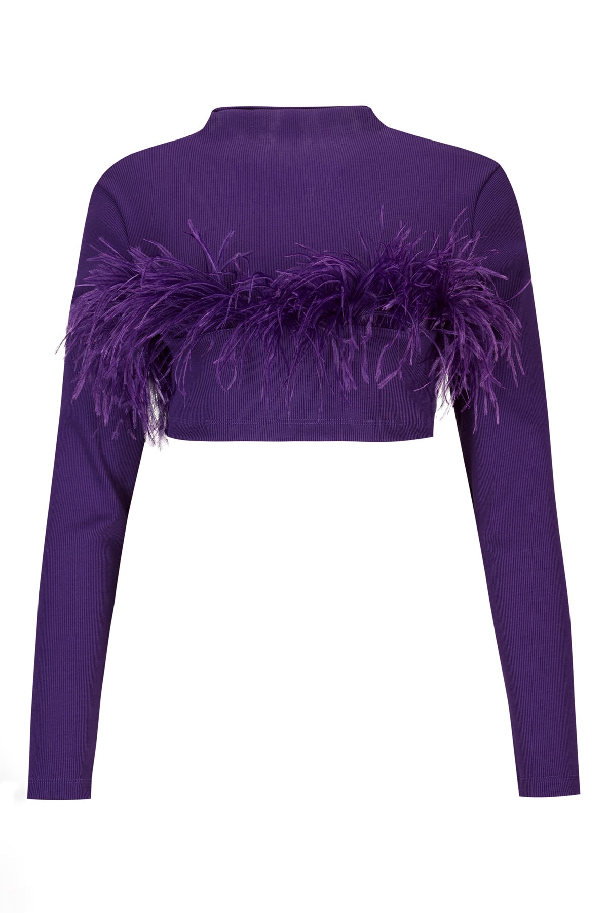 PURPLE CROPPED FEATHER TOP marques almeida