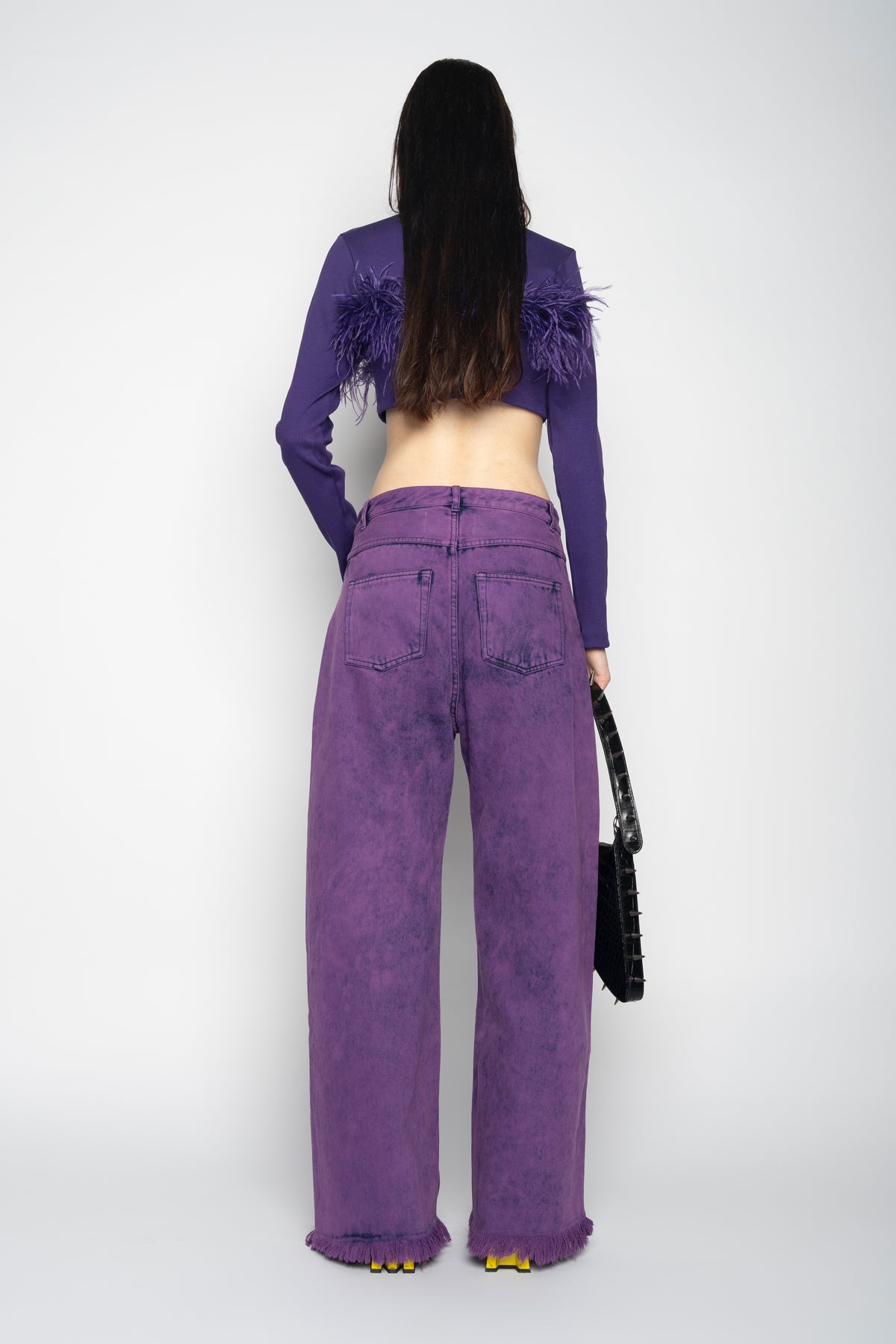 PURPLE CROPPED FEATHER TOP marques almeidaPURPLE CROPPED FEATHER TOP marques almeida