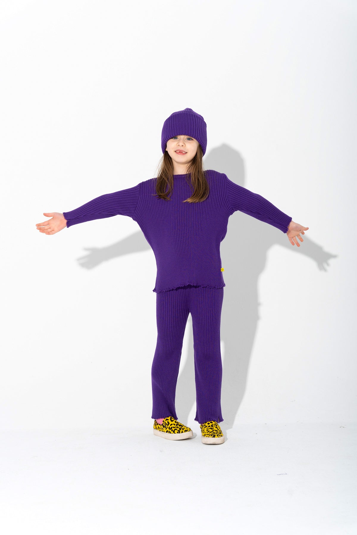 PURPLE MERINO KNIT JUMPER makids