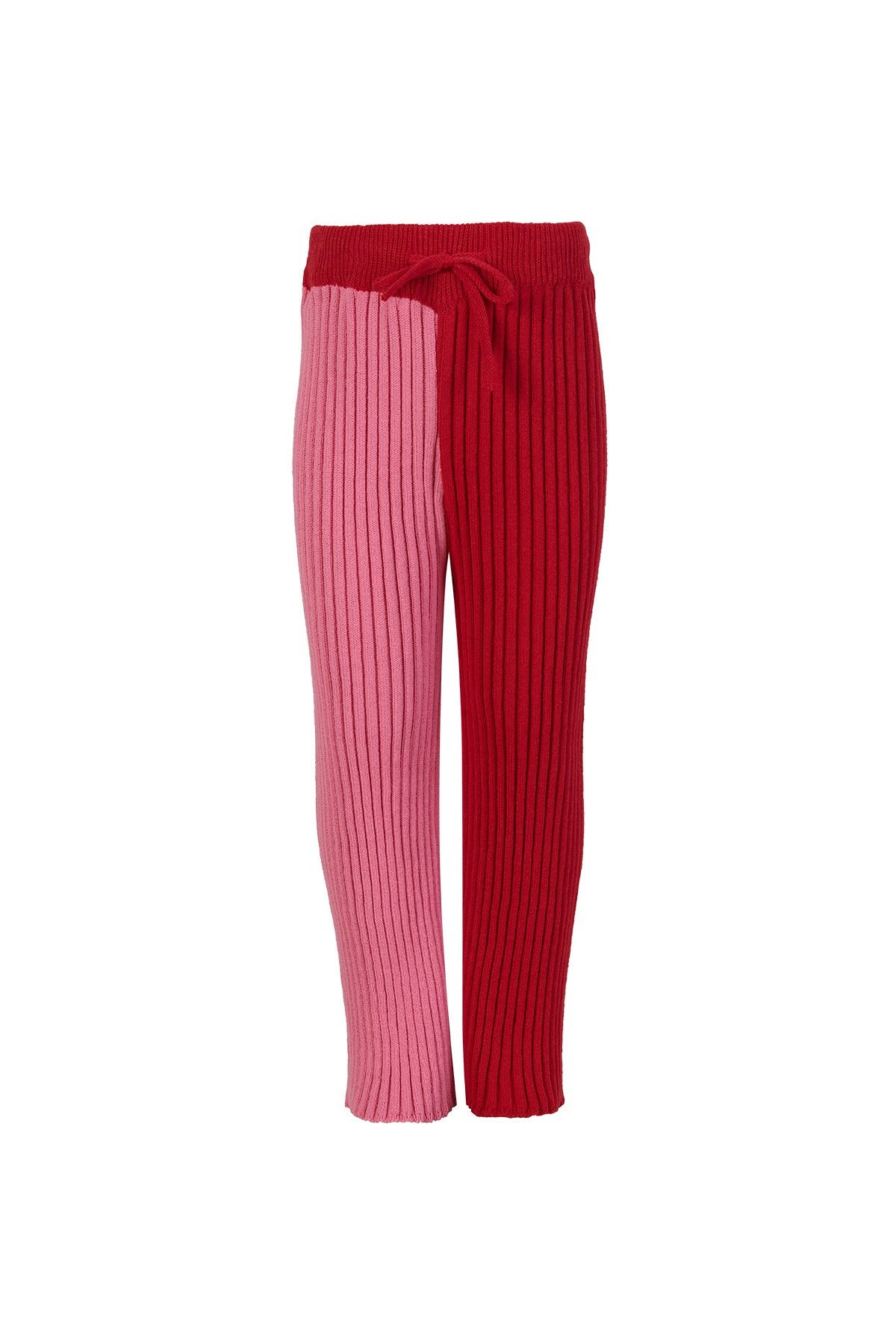 RED AND PINK COTTON KNIT TROUSERS ma kids