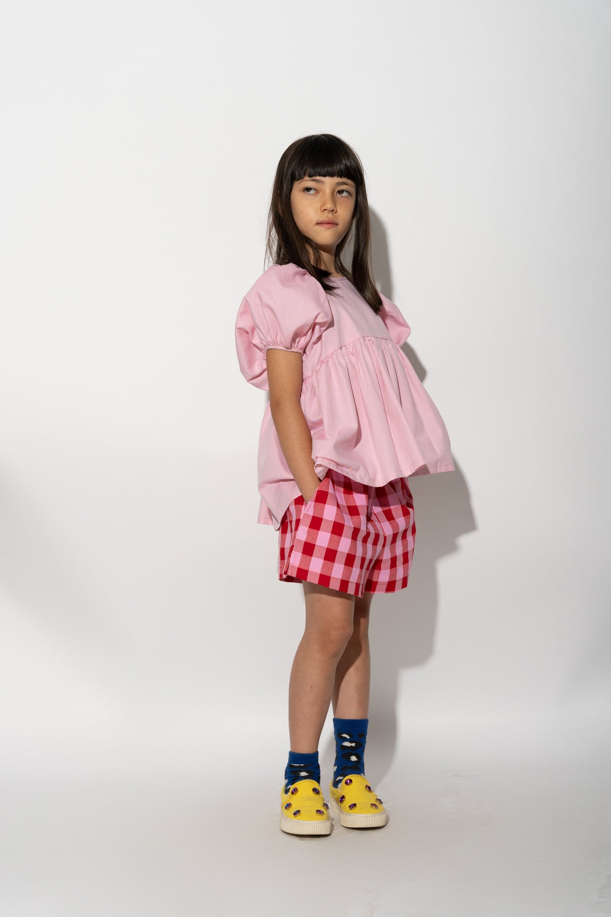 RED AND PINK GINGHAM BOXER SHORTS makids