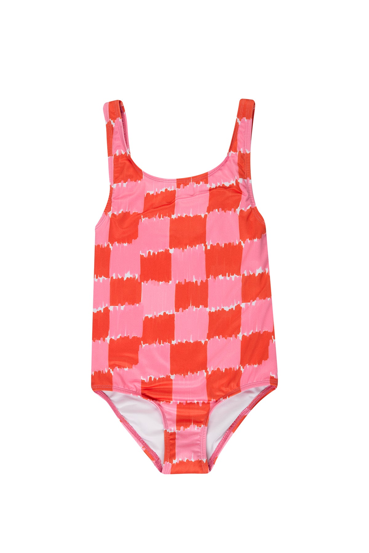 RED AND PINK GINGHAM SWIMSUIT makids