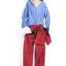 RED BOYFRIEND TROUSERS WITH BIG BOW marques almeida