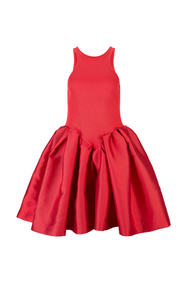 RED MINI DRESS WITH TANK TOP SCOOPED marques almeida