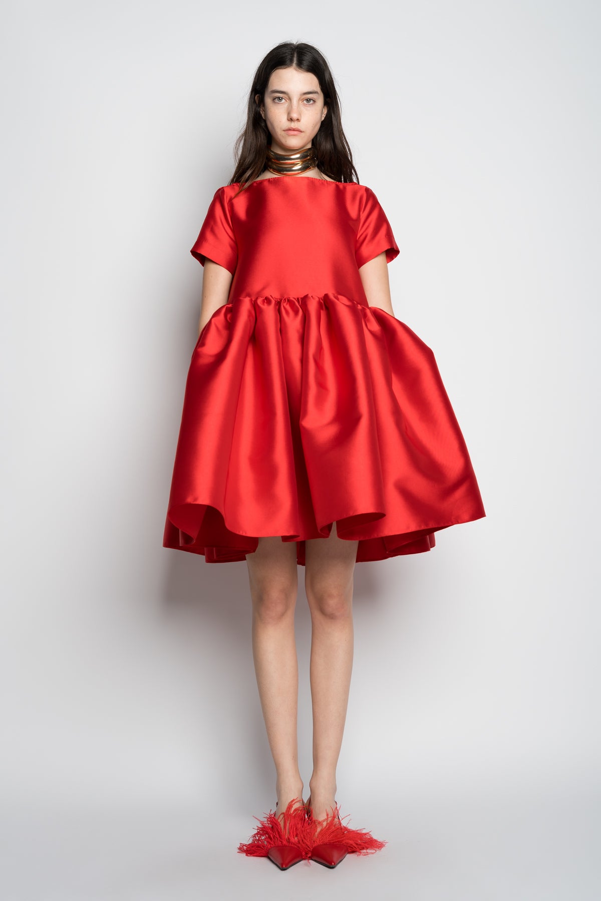Puff cap sleeve dress hotsell