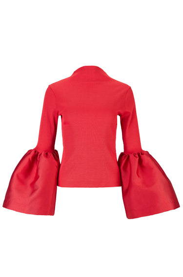 RED TURTLENECK PUFF SLEEVE TOP MARQUES ALMEIDA