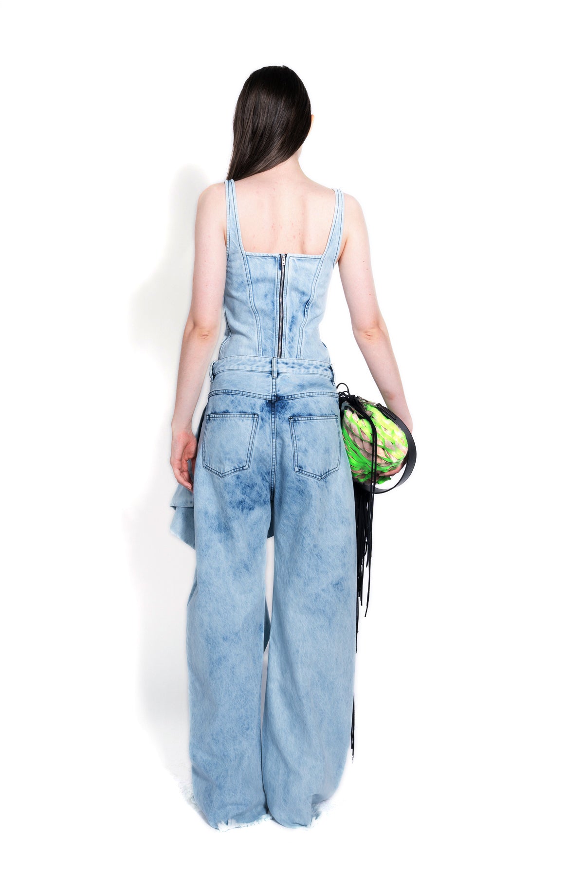 ACID WASH BOYFRIEND TROUSERS WITH BIG BOW marques almeida