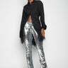 SILVER SEQUINS BOOTCUT TROUSERS marques almeida