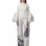 SILVER TURTLENECK PUFF SLEEVE TOP marques almeida