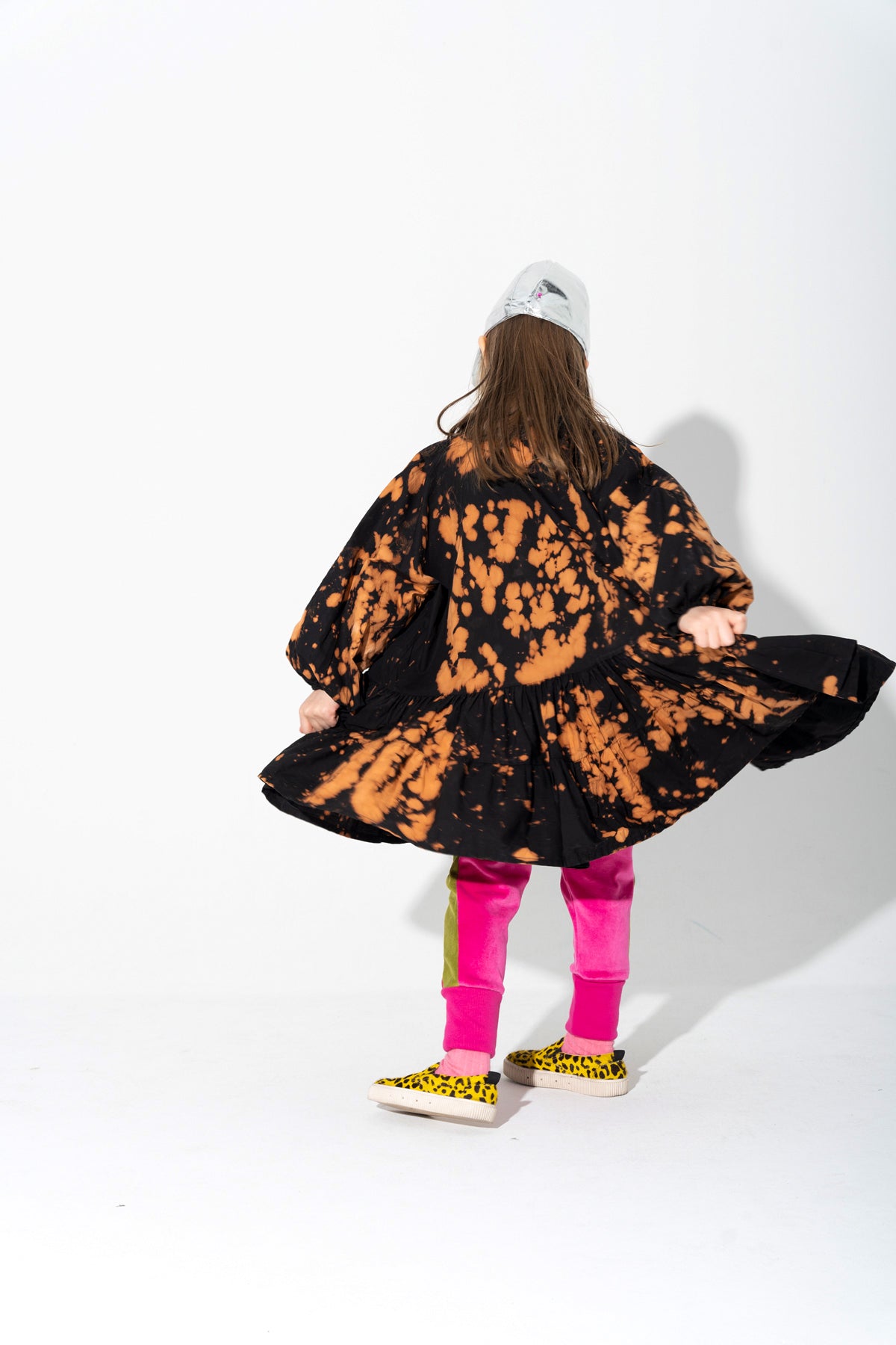 SPLATTERED GATHERED DRESS makids