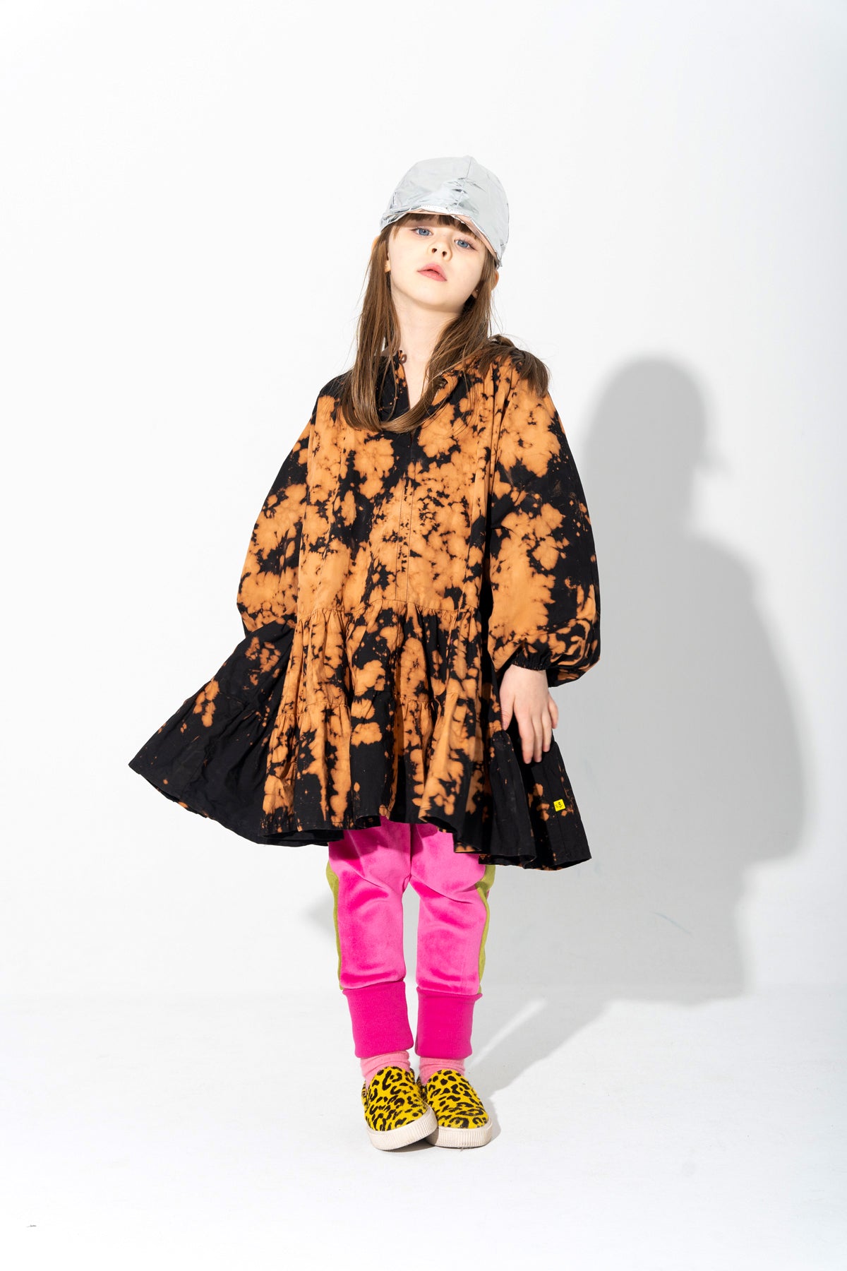 SPLATTERED GATHERED DRESS makids