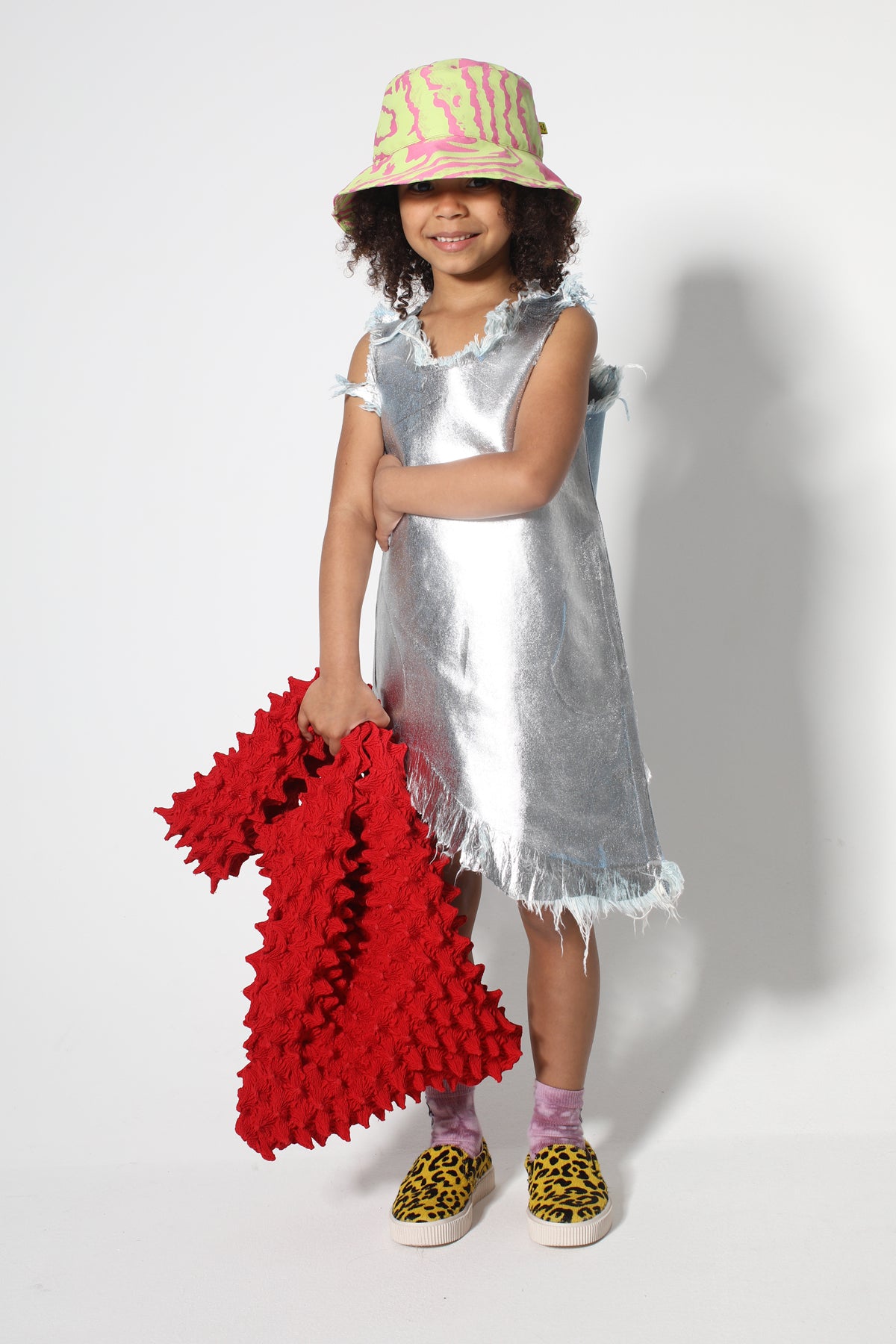 FOIL DENIM SLEEVELESS DRESS ma kids