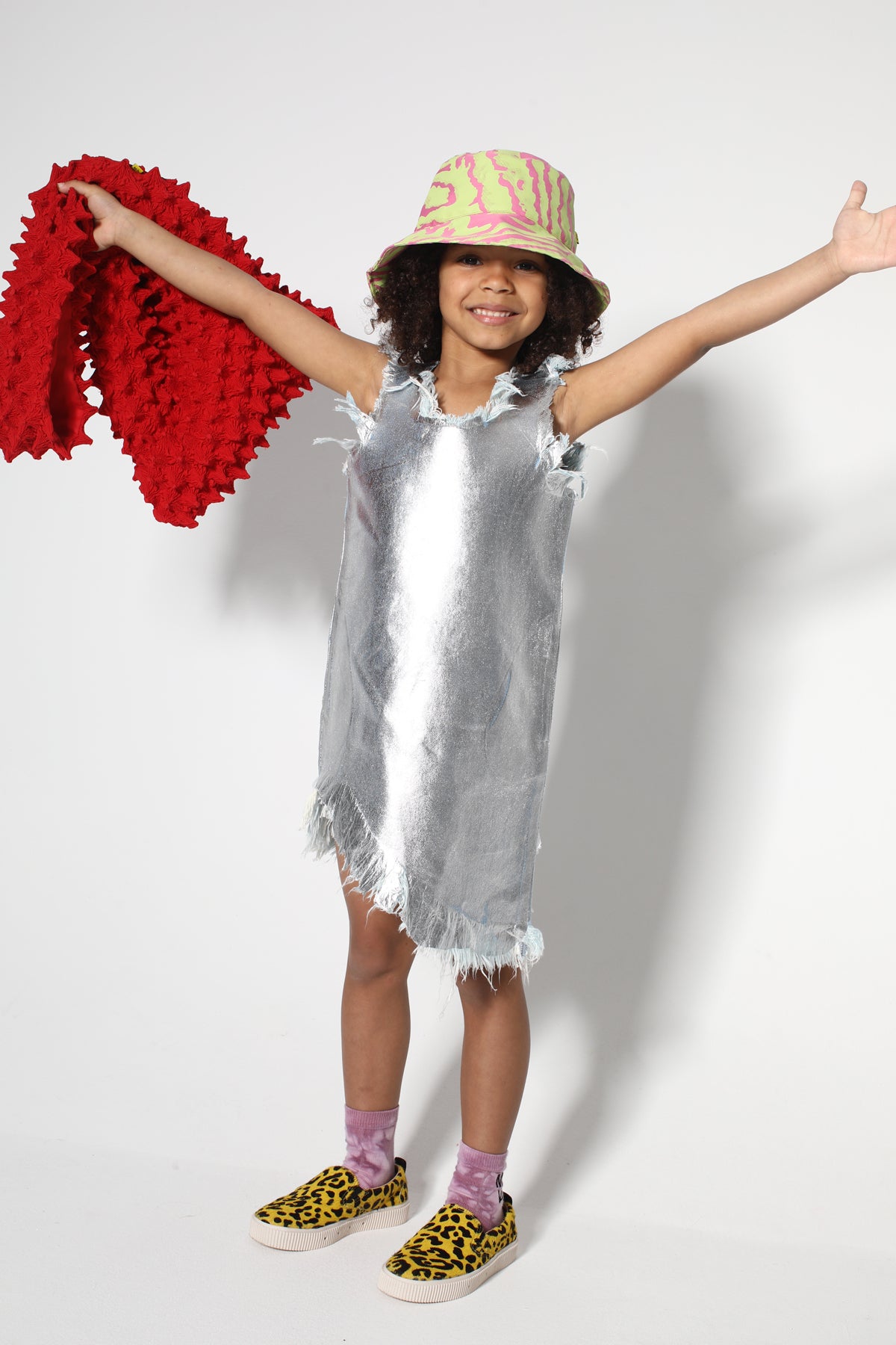 FOIL DENIM SLEEVELESS DRESS ma kids