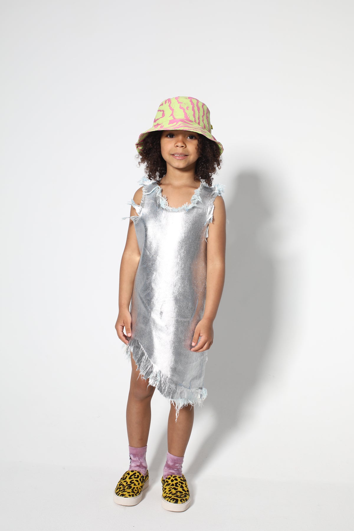 FOIL DENIM SLEEVELESS DRESS ma kids