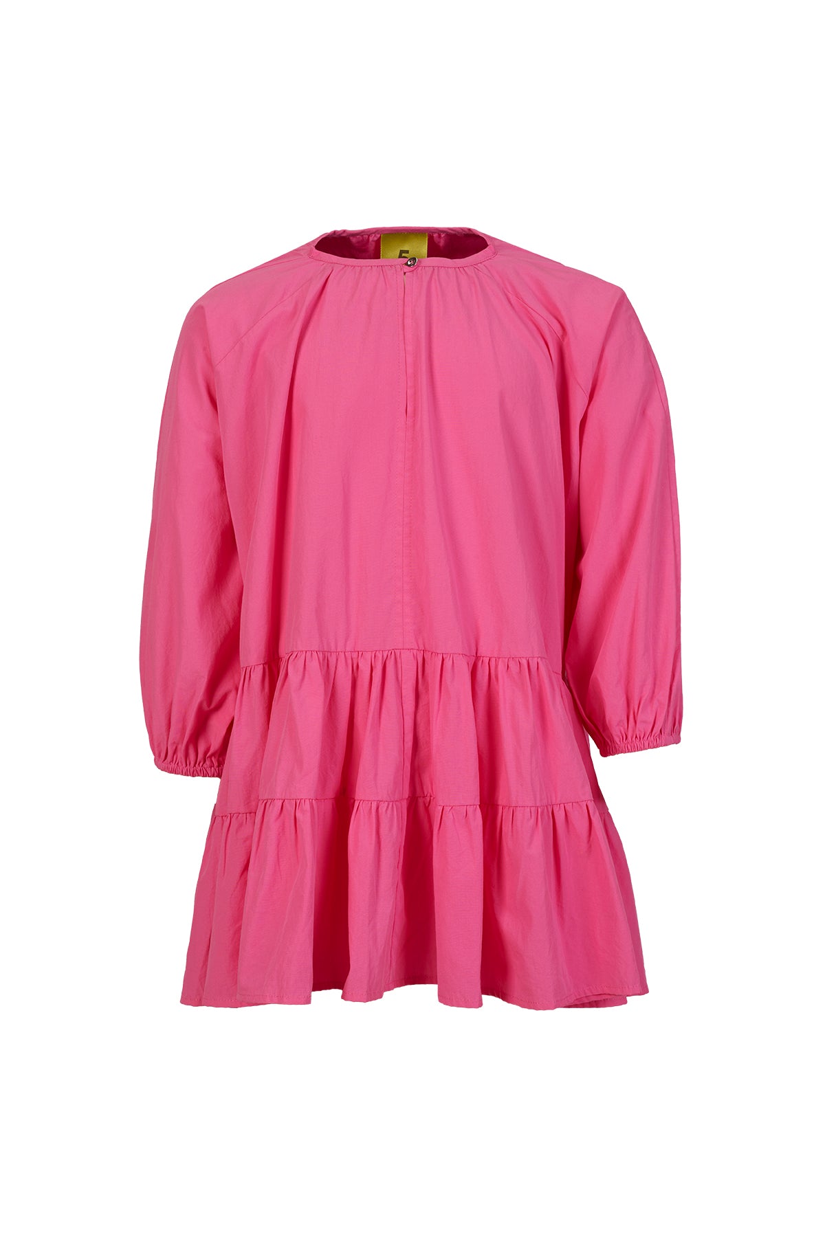 BRIGHT PINK LOOSE GATHERED DRESS ma kids