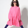 BRIGHT PINK LOOSE GATHERED DRESS ma kids