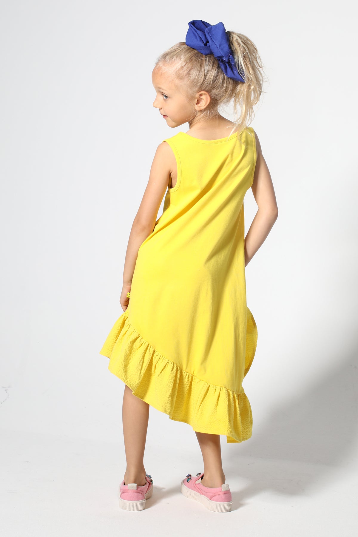 YELLOW SLEEVELESS FLOUNCE DRESS MA KIDS