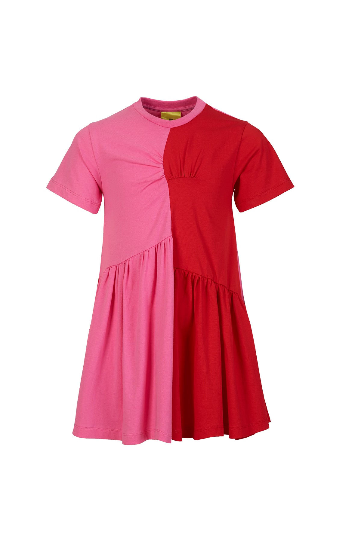 DUO COLOUR GATHERED JERSEY T-SHIRT DRESS MA KIDS