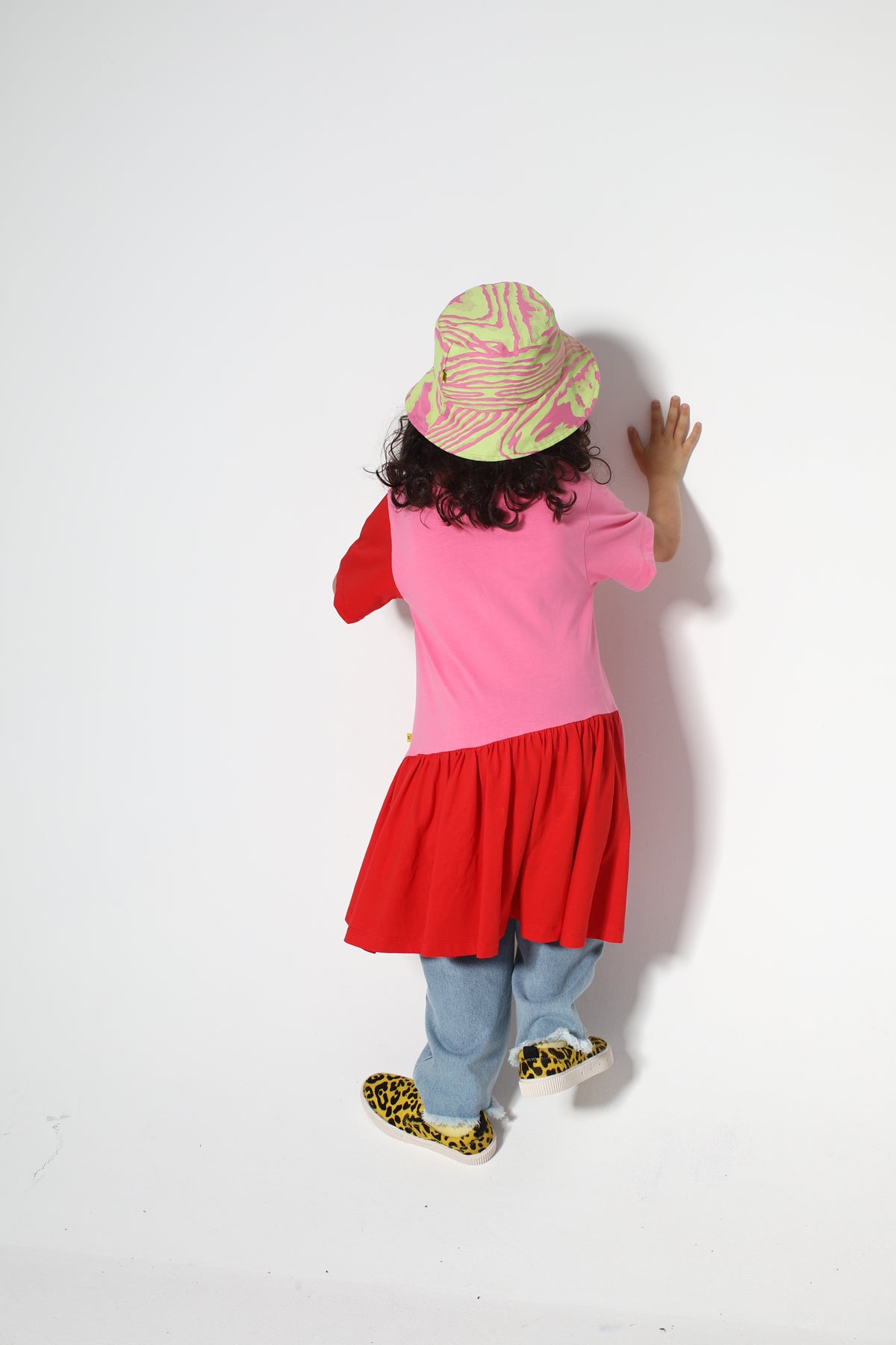 DUO COLOUR GATHERED JERSEY T-SHIRT DRESS MA KIDS