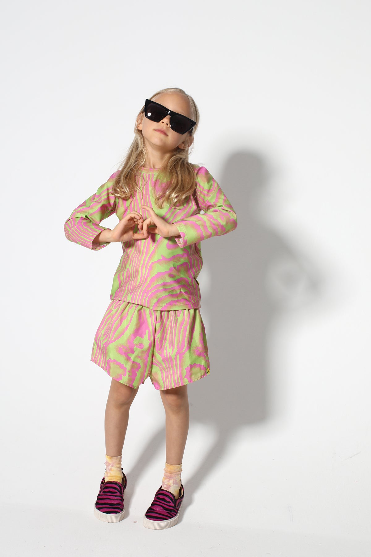 GREEN AND PINK SWIMWEAR LONG SLEEVE TOP ma kids