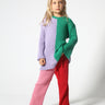 RED AND PINK COTTON KNIT TROUSERS ma kids