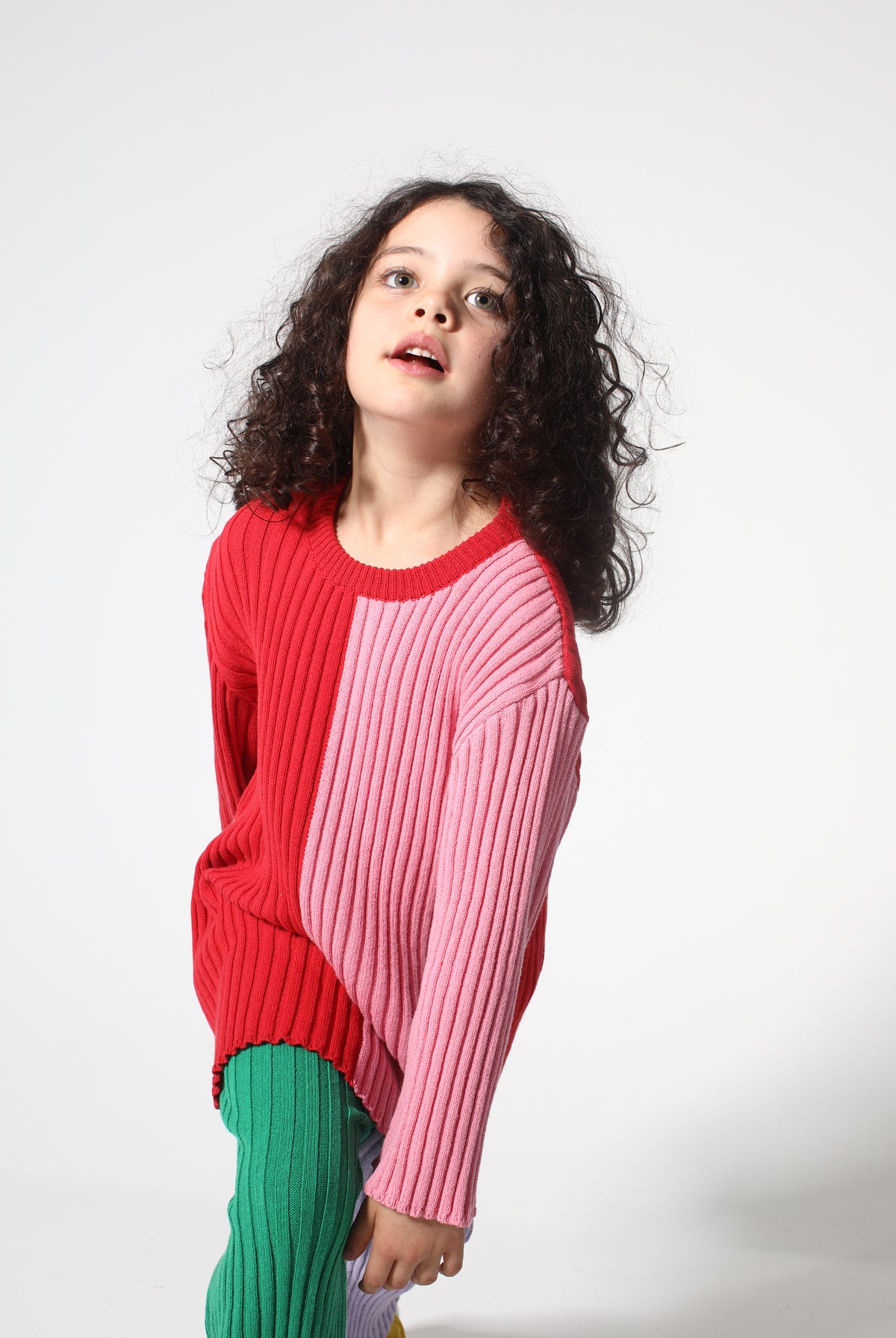 DUO COLOUR CREW NECK JUMPER ma kids