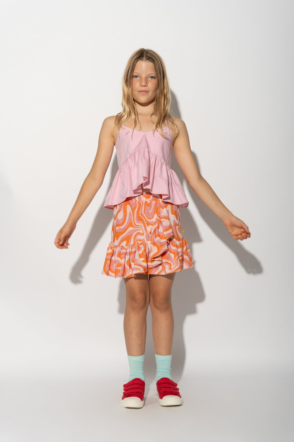 TERRY WAVY PRINT SHORT SKIRT makids