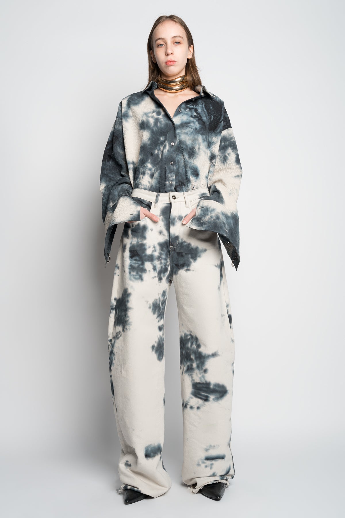 TIE DYE BLACK BOYFRIEND JEANS MARQUES ALMEIDA