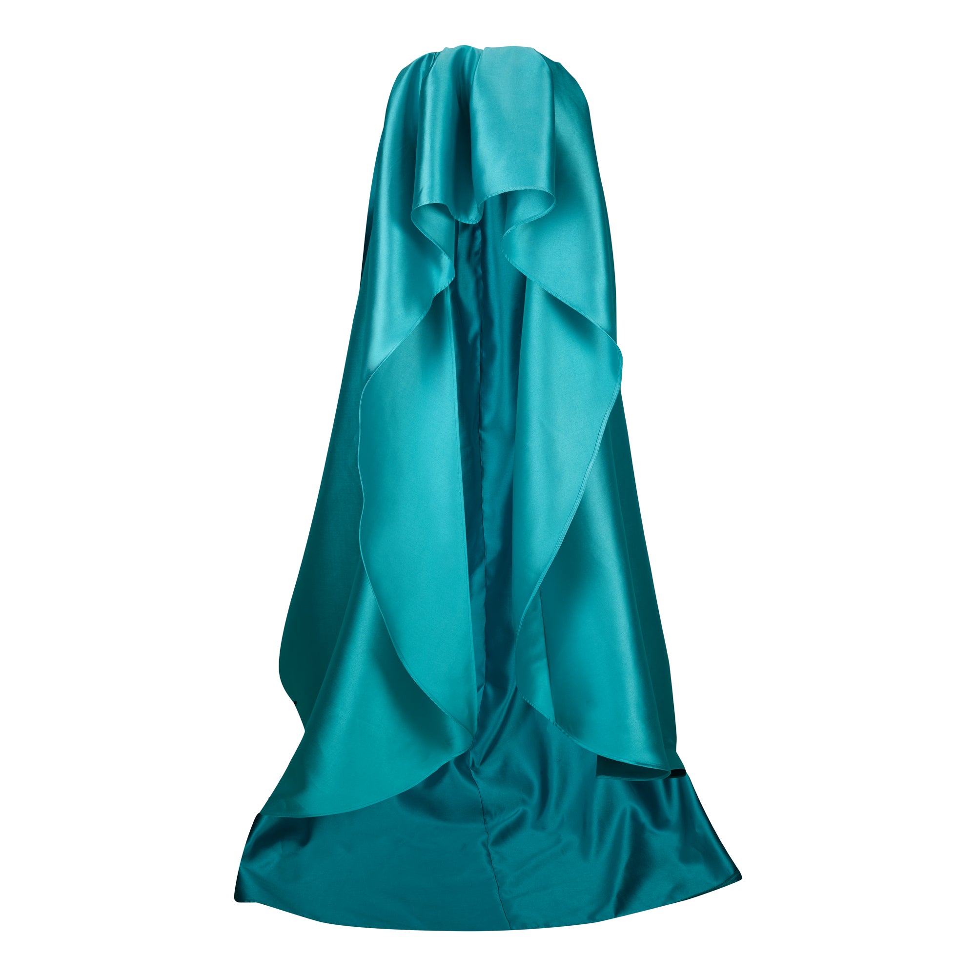 TURQUOISE STRAPLESS PLEATED TRAIN TOP marques almeida
