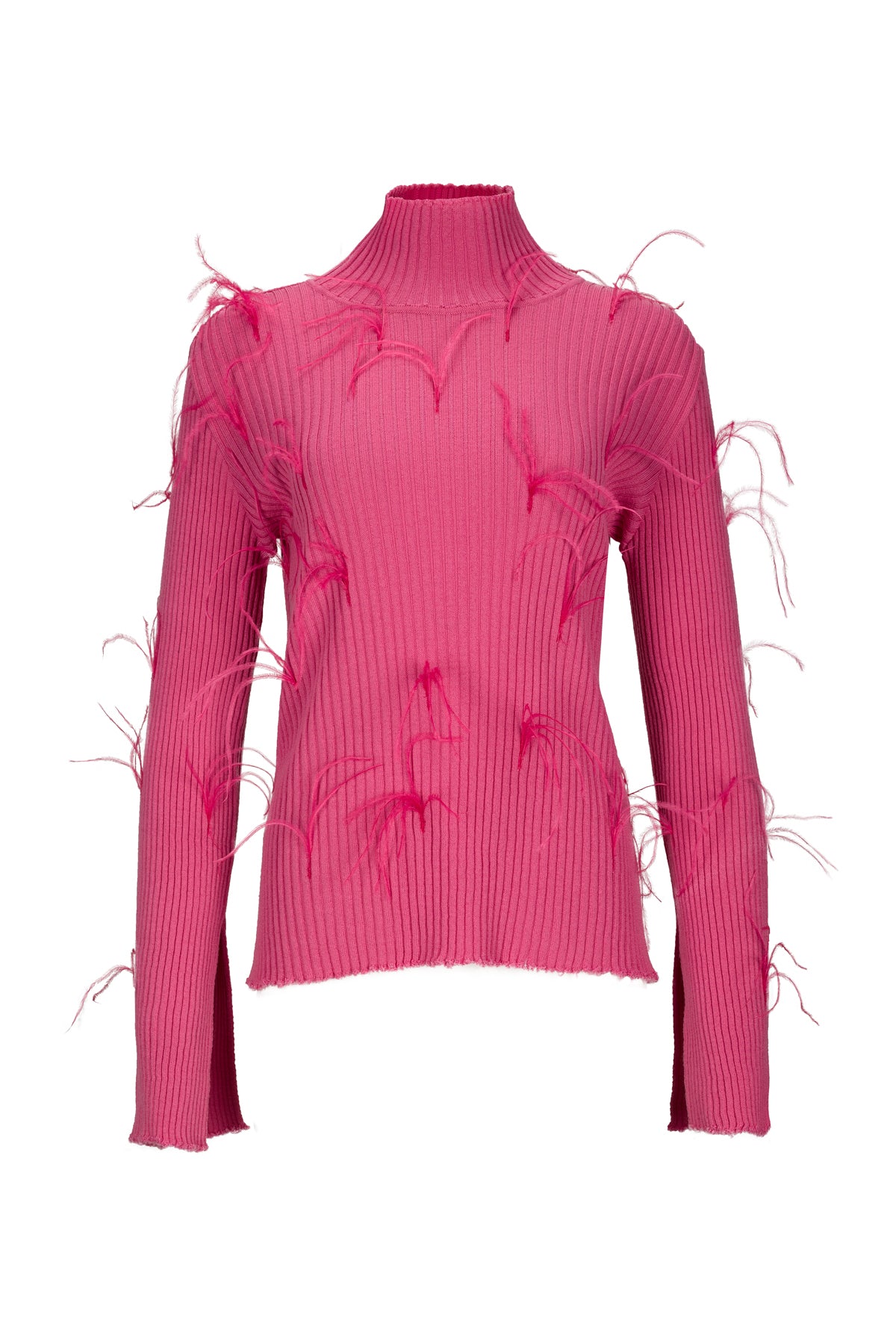 PINK MERINO FITTED FEATHER TURTLENECK marques almeidaPINK MERINO FITTED FEATHER TURTLENECK marques almeida