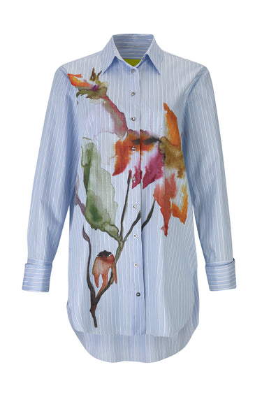 WATERCOLOUR PRINTED SHIRT WITH CUFF METAL RING marques almeida