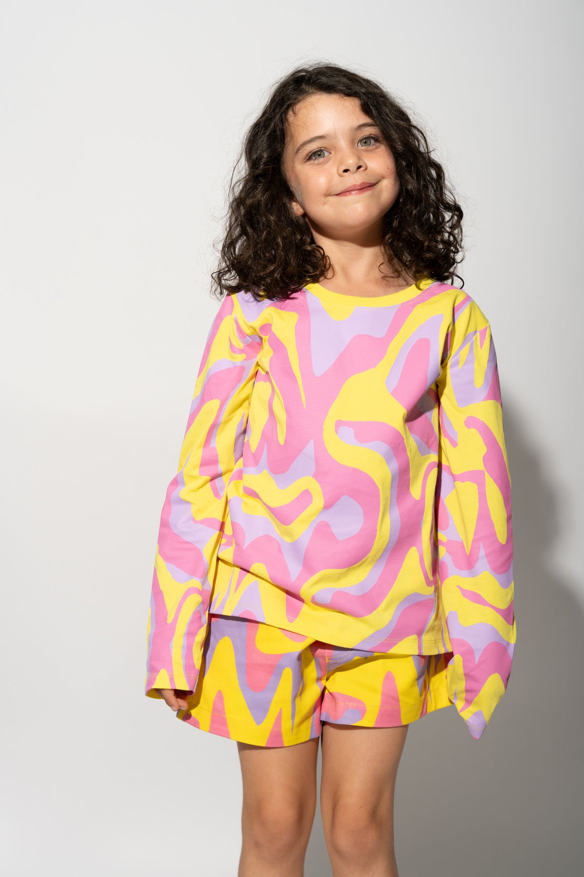 WAVY PRINT LONG SLEEVE TOP makids