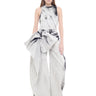 WHITE ACID WASH DENIM BOW BOYFRIEND TROUSERS marques almeida