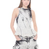 WHITE ACID WASH DENIM IRREGULAR SEAMS TOP marques almeida